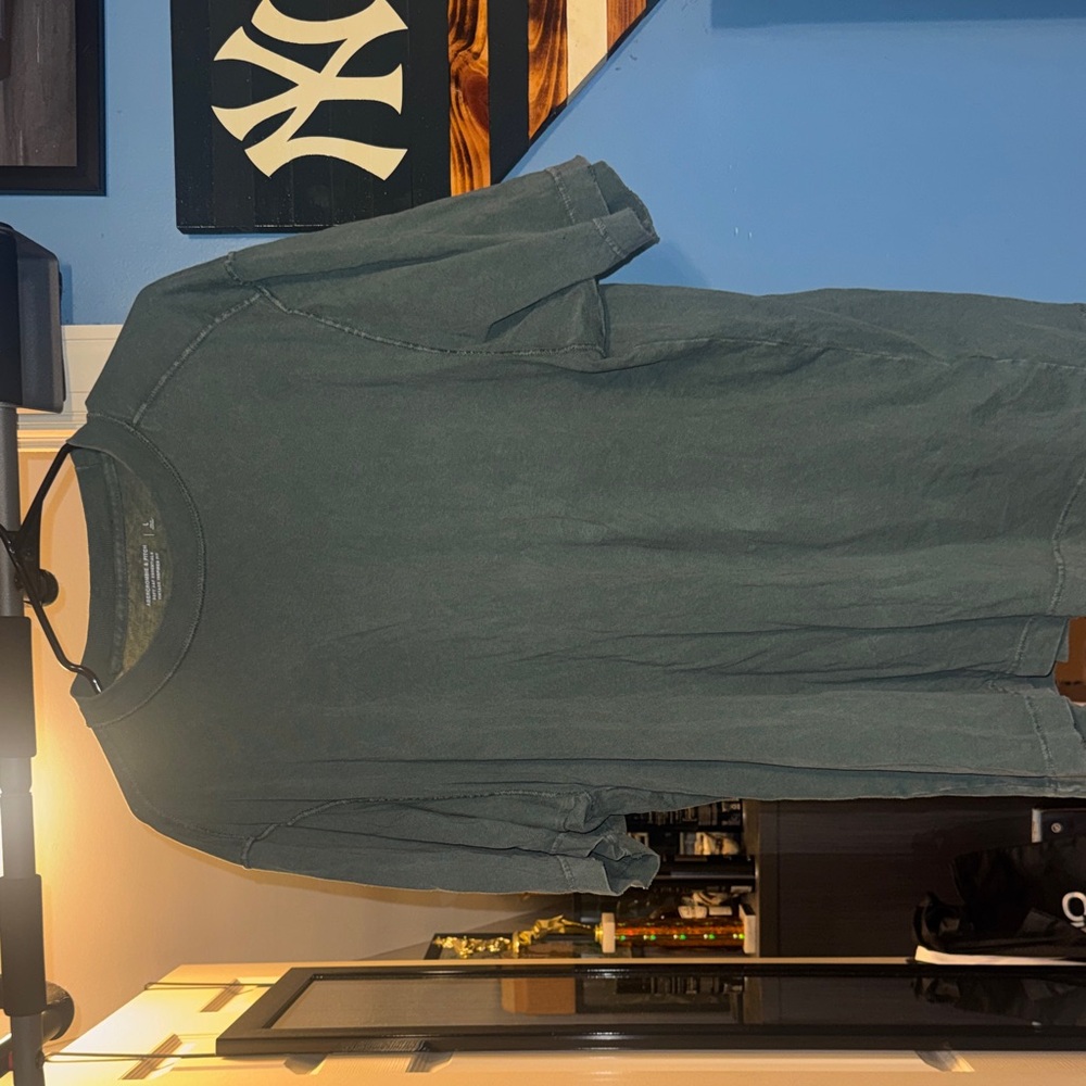 Abercrombie & Fitch Vintage-Inspired Teal Crewneck